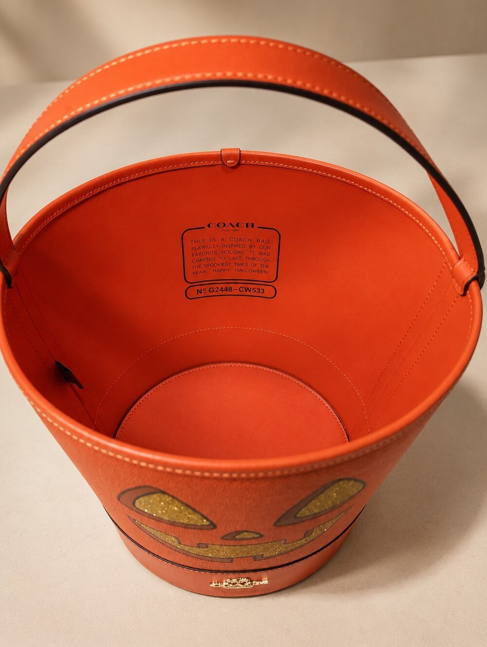 Coach Halloween Trick or Treat bucket Pumpkin Jack o lantern bag - Picture 5 of 6
